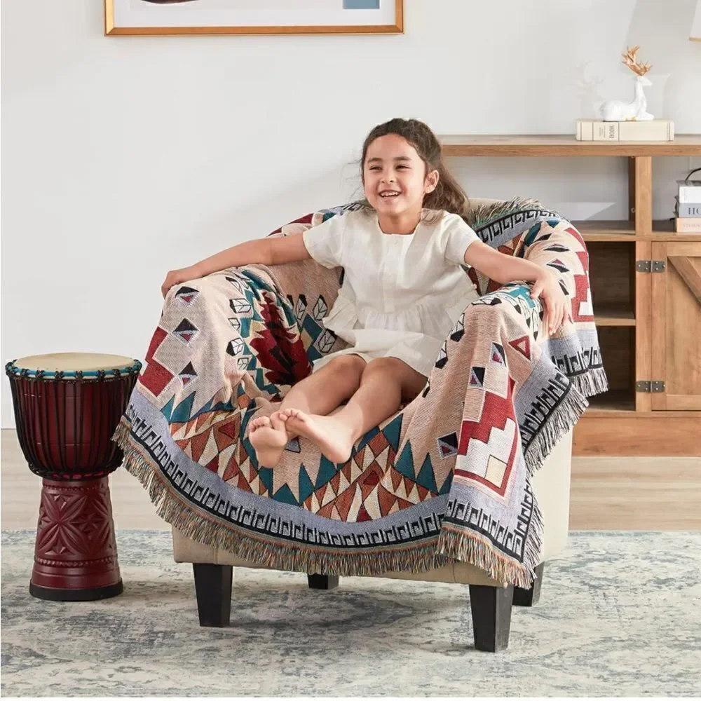 Western Boho Couch Throw Blanket